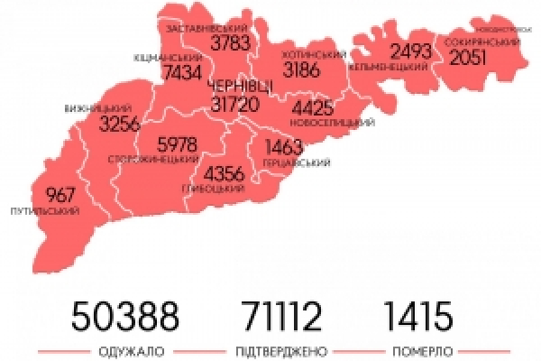 Чернівці попереду за темпами поширення коронавірусу (мапа Буковини)