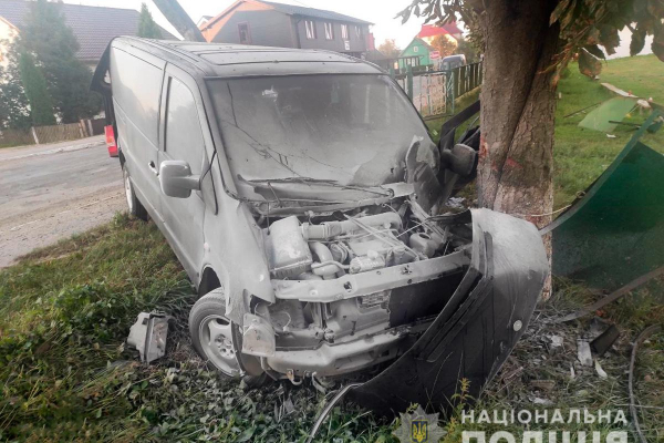 На Буковині 21-річний водій мікроавтобусу Mercedes-Benz врізався у дерево і загинув 