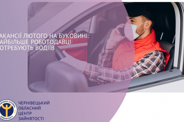 Вакансії лютого на Буковині: найбільше роботодавці потребують водіїв